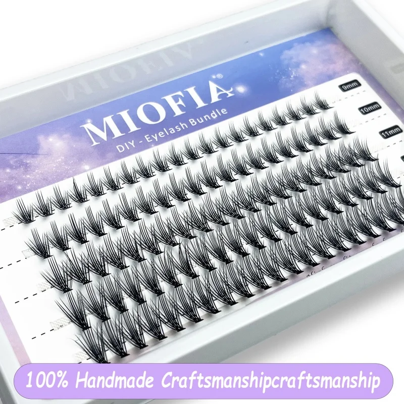 20D 손으로 삽입한 밍크 속눈썹 1 상자/100 묶음 자연 속눈썹 확장 3D 러시아 개별 속눈썹 클러스터 메이크업 도구