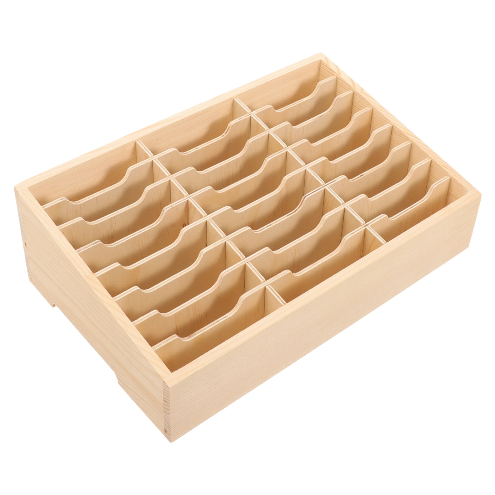 

Multi-grid Mobile Phone Management Rack Storage Box Case Vanity Organizer Holder Pocket Cell Classroom Temporary Wooden Office