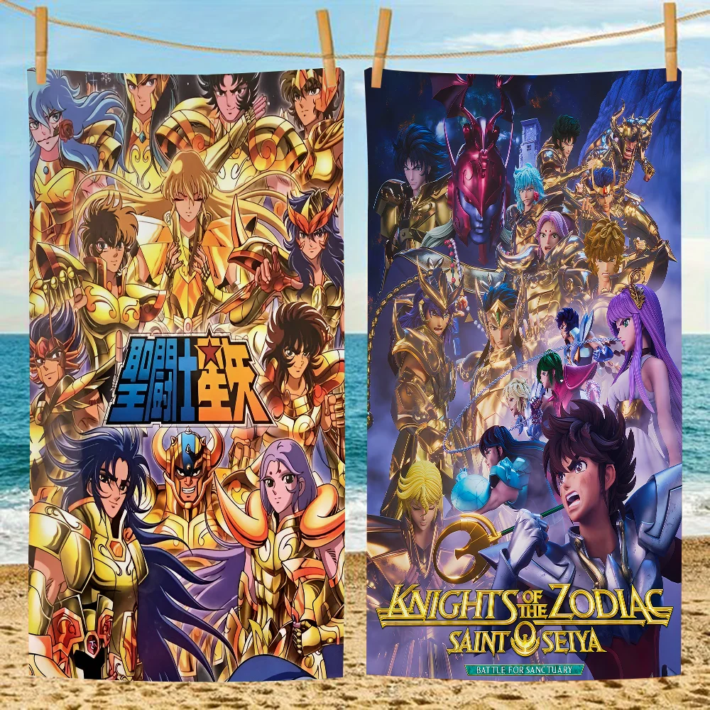 

Saint Seiya Microfiber Printed Beach Towel Mountain Climbing Yoga Beach Swimming Running Absorbent Soft Towel