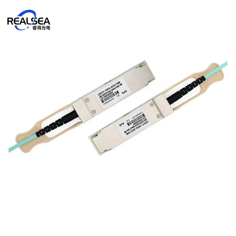 Data Center 100G QSFP28 AOC 5 Meters  Active Optical Cable  For Telecommunication