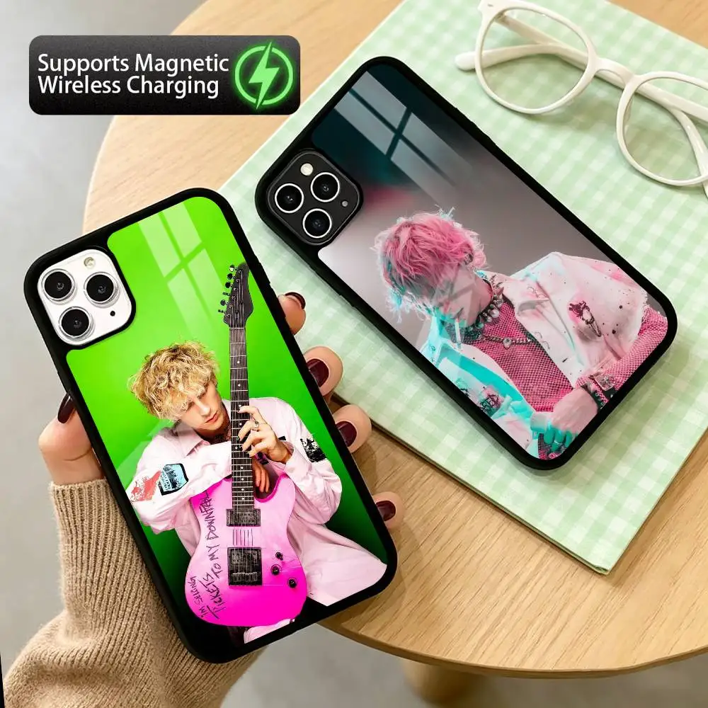 

MGK Machine Gun K-Kelly Rapper Phone Case For iPhone17,16,15,14,13,12,11 Plus,Pro Supports Magnetic Wireless Charging