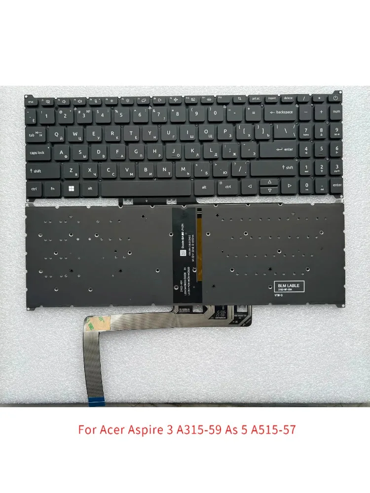 

New Ru Laptop Keyboard for Acer Aspire 3 A315-59 As 5 A515-57