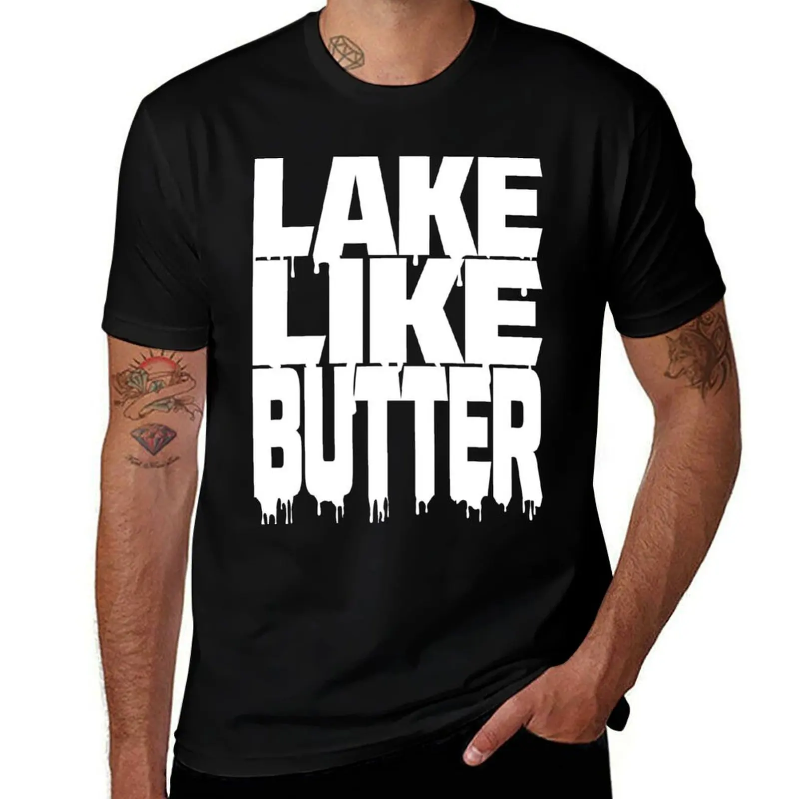 

LAKE LIKE BUTTER - White Version T-Shirt korean fashion plus sizes graphic shirts anime shirt outfits for men