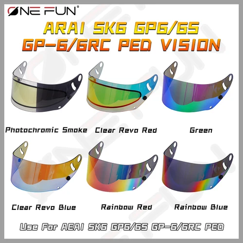 Imagen 1 del producto Visera fotocromática para casco de motocicleta, protección UV para Arai SK6 GP6 6S 6RC PED HD, antiarañazos, antiniebla, antiexplosión, uso diurno y nocturno