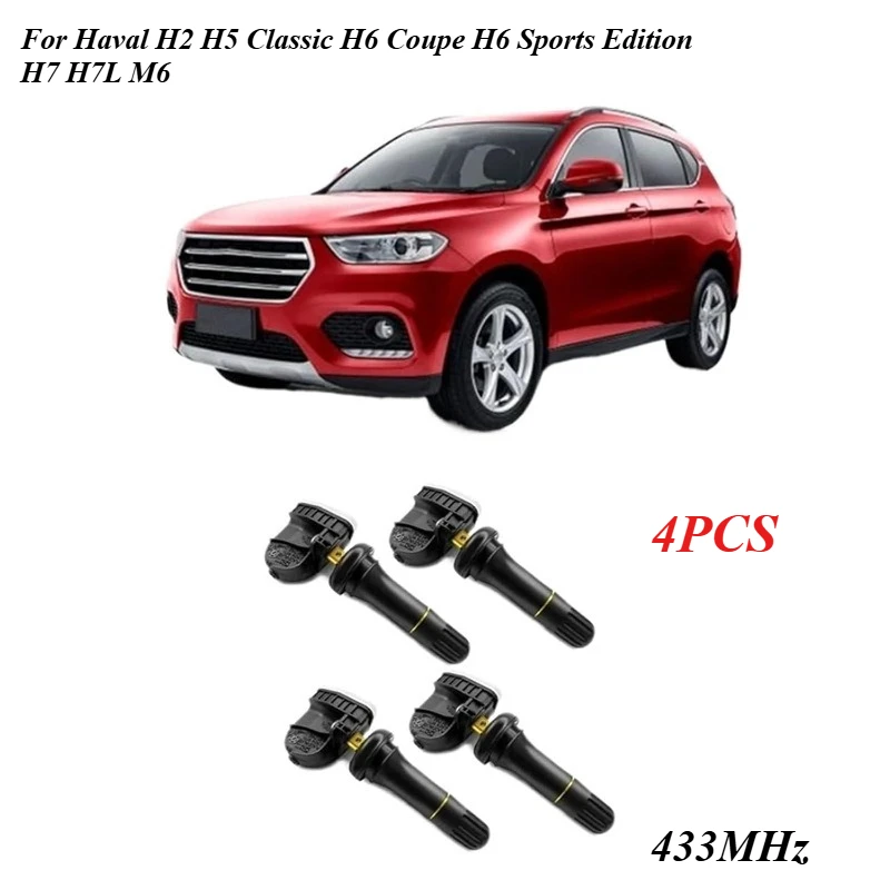 4PCS Tire Pressure Monitor System Sensor 3641100XKU00B For Great Wall Wingle 5 7 Haval H2 H5 H6 H7L M6 TPMS 433MHZ