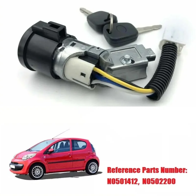 1 مجموعة قفل برميل الإشعال لبيجو 107 سيتروين C1 تويوتا Aygo محرك السيارة أجزاء عادم الإشعال N0501412 N0502200 المملكة المتحدة