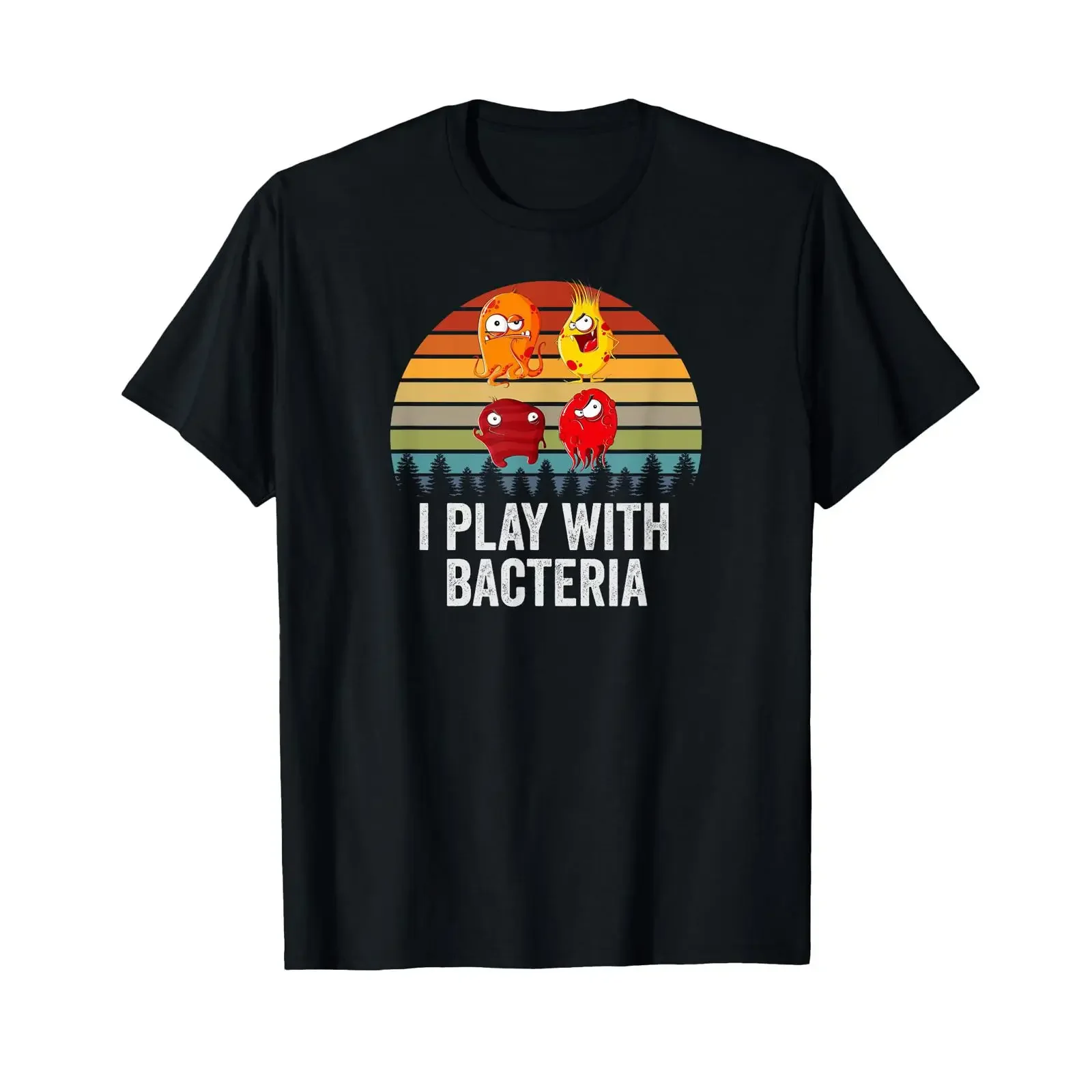 Funny Microbiology T Shirt s Retro I Play With Bacteria vintage Washed Stylish designer clothes homme Soft Breathable Versatile