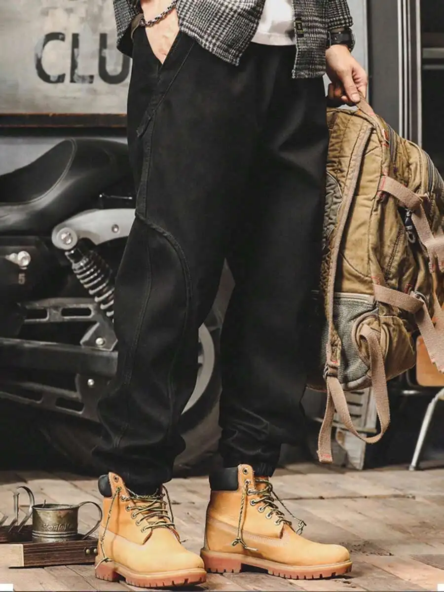 

Mens Loose-Fit Utility Trousers With Multiple Pockets For Casual Outdoor Wear And Autumn Use