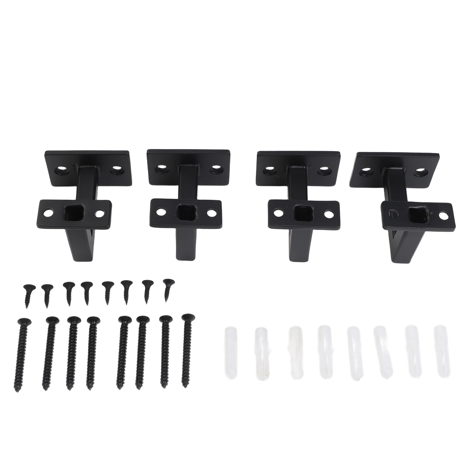 4pcs Black Carbon Steel Stair Handrail Bracket Wall Support Bannister Rail Holder For Home Commercial Building Safety Hardware