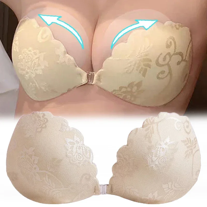 

Invisible Push Up Bra Reusable Lace Bust Nipple Cover Chest Self-Adhesive Silicone Sticky Padding Sexy Breast Petals Underwear