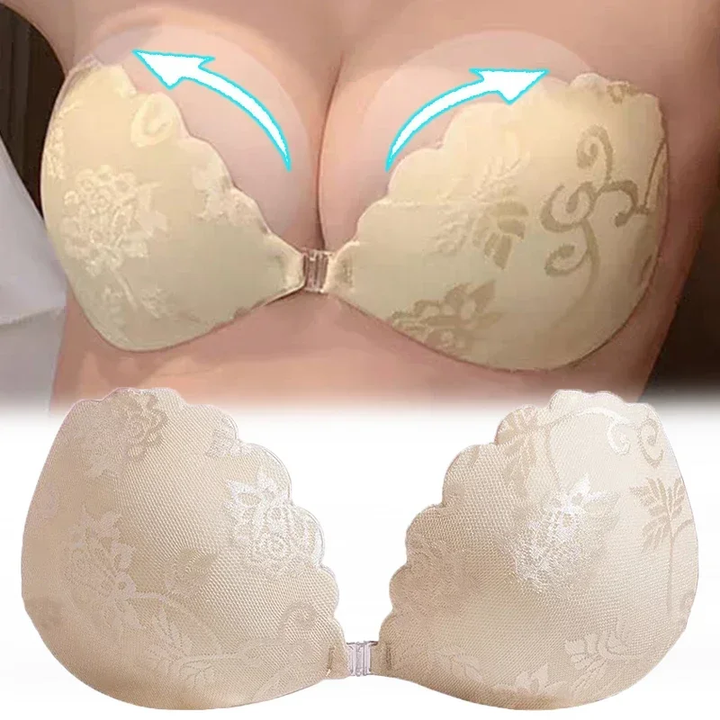 Invisible Push Up Bra Reusable Lace Bust Nipple Cover Chest Self-Adhesive Silicone Sticky Padding Sexy Breast Petals Underwear