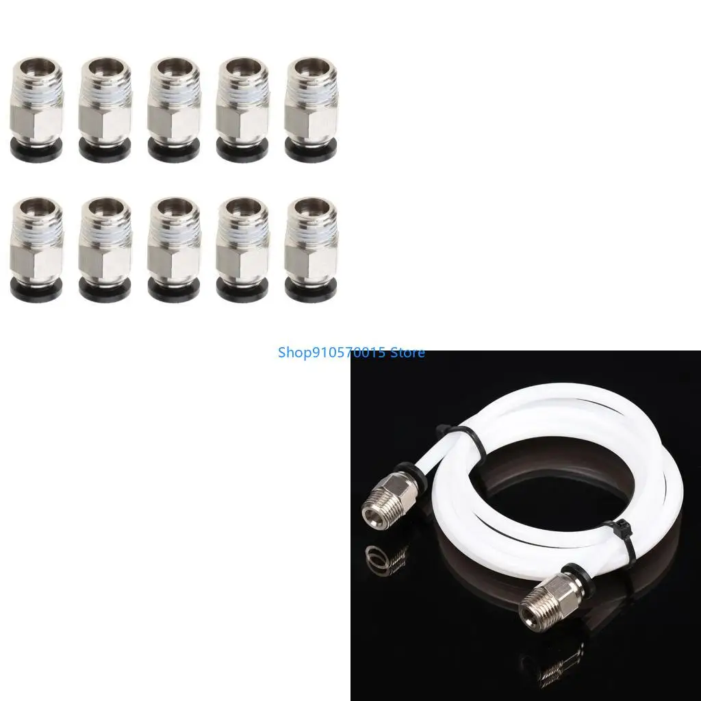 

B95C 10 Pieces PC4-01 Quick Fitting Straight Pneumatic Fitting Push to for 3D Printer 1.75mm Filament