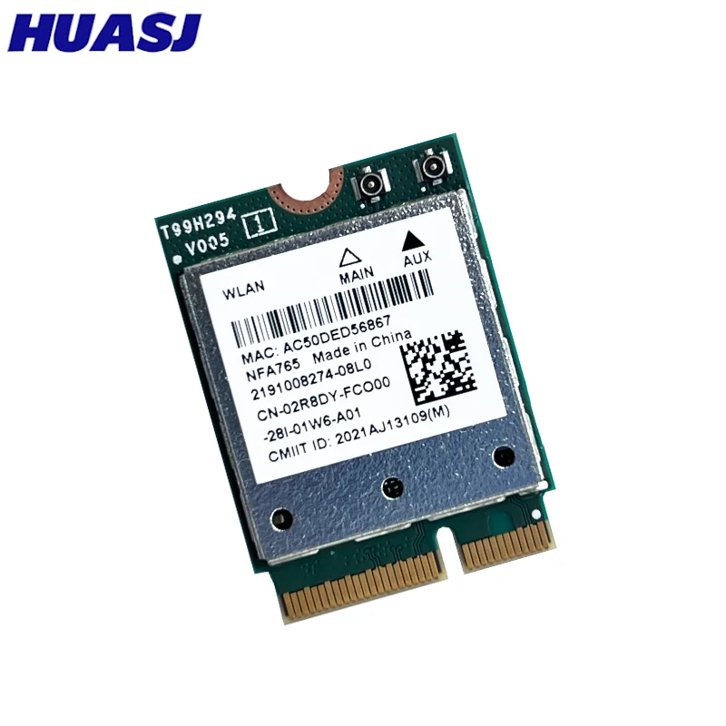 QCNFA765 M2 키 E Wi-Fi 6 BT 5.2 M. 모듈 NGFF Wifi NFA765A 802.11ac/Ax 2.4G/5G/6G 2400Mbps NFA765 WiFi6