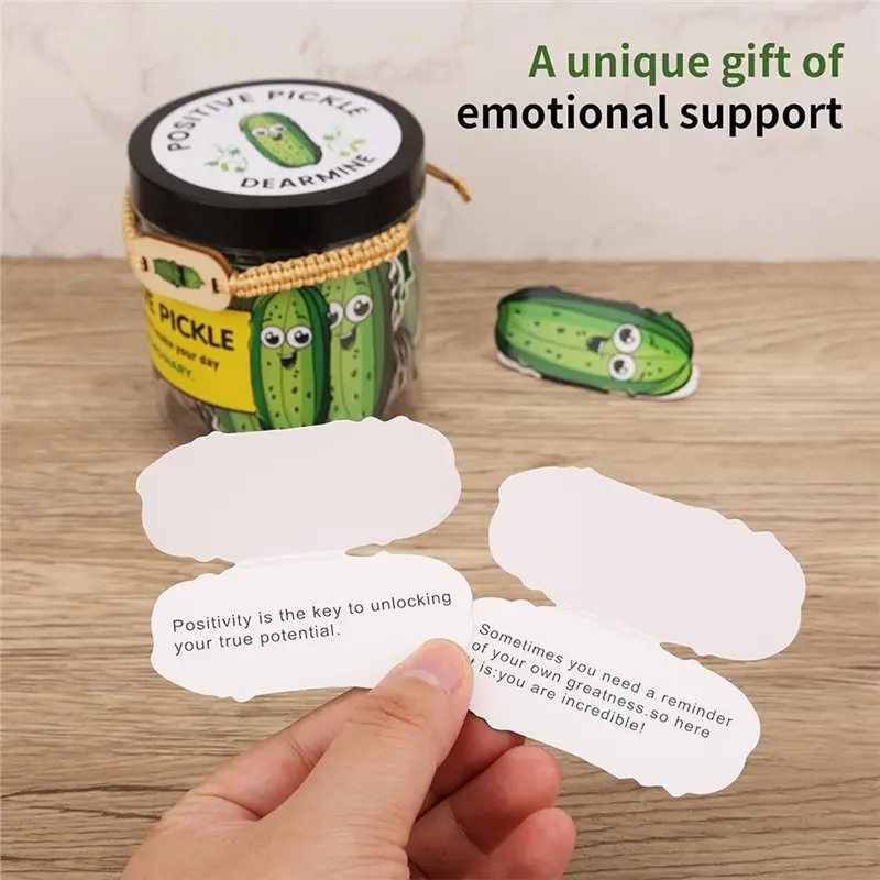 【BRILLIANT 】Pickle Jar Gift With NFC Tech Technology, 60 Positive Affirmation Cards For Women, Men, Teens Card