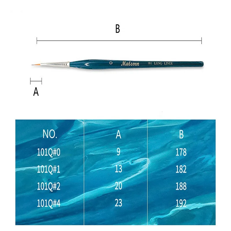 Maleonn 2pc Miniature Paint Brushes Long Detail Fine Thin Hook Line Pen For Acrylic Watercolor Oil Gouache Painting Art Supplies