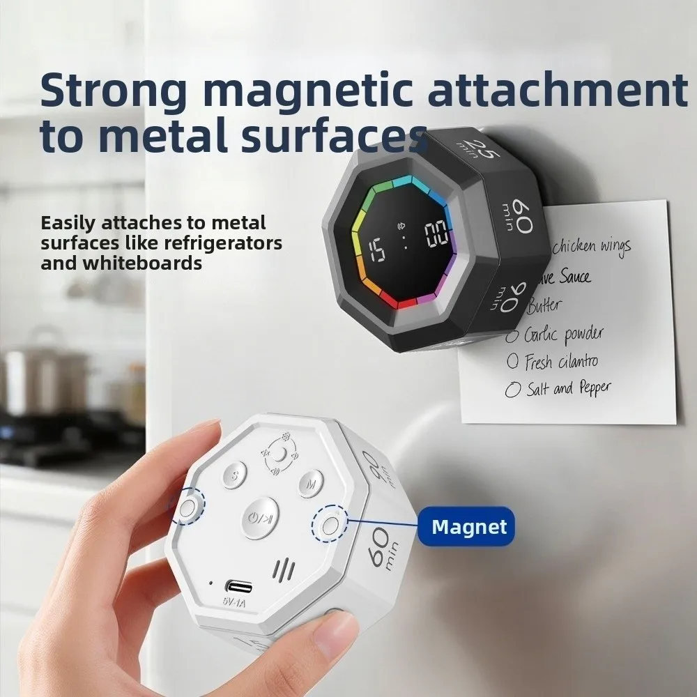 Mini Magnetic Gravity Sensor Timer Smart LED Display Flip Timer Clock Productivity Flip Visual Cube Timer Time Countdown