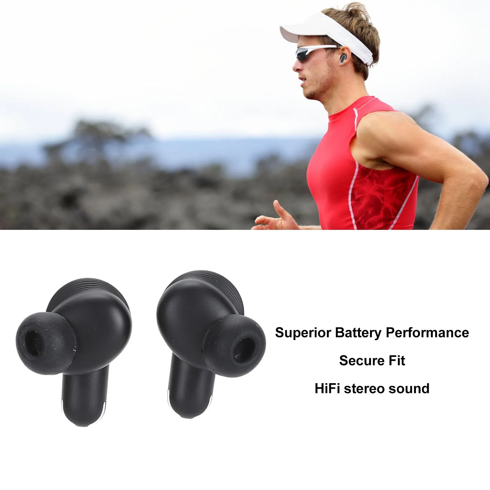 Auriculares inalámbricos Bluetooth 5,3 pantalla táctil LED multifuncional sonido estéreo intrauditivo impermeable con graves grandes 30H de reproducción