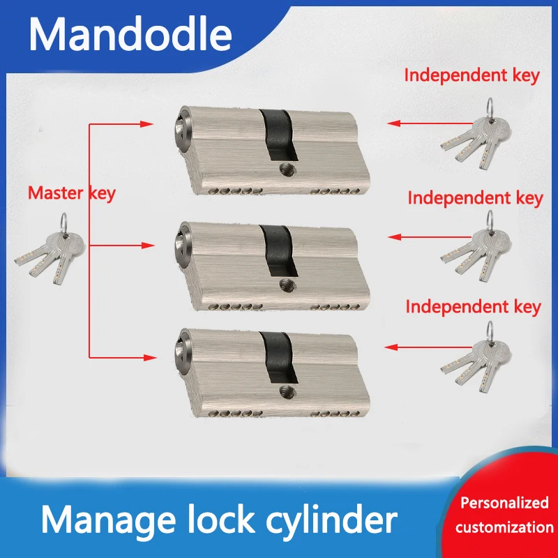 Manage locks Lock cylinder brass 60mm/70mm/80mm Indoor door locks Outdoor door locks Master key Cylindrical lock