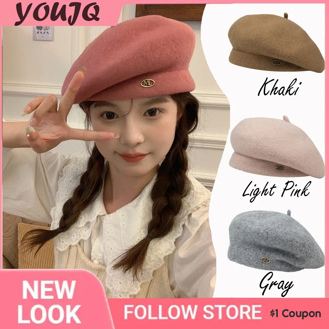 

French Vintage Woolen Beret Hats for Women Popular Autumn Winter Beanies Hat Light Luxury Painter Caps Boinas Para Hombre