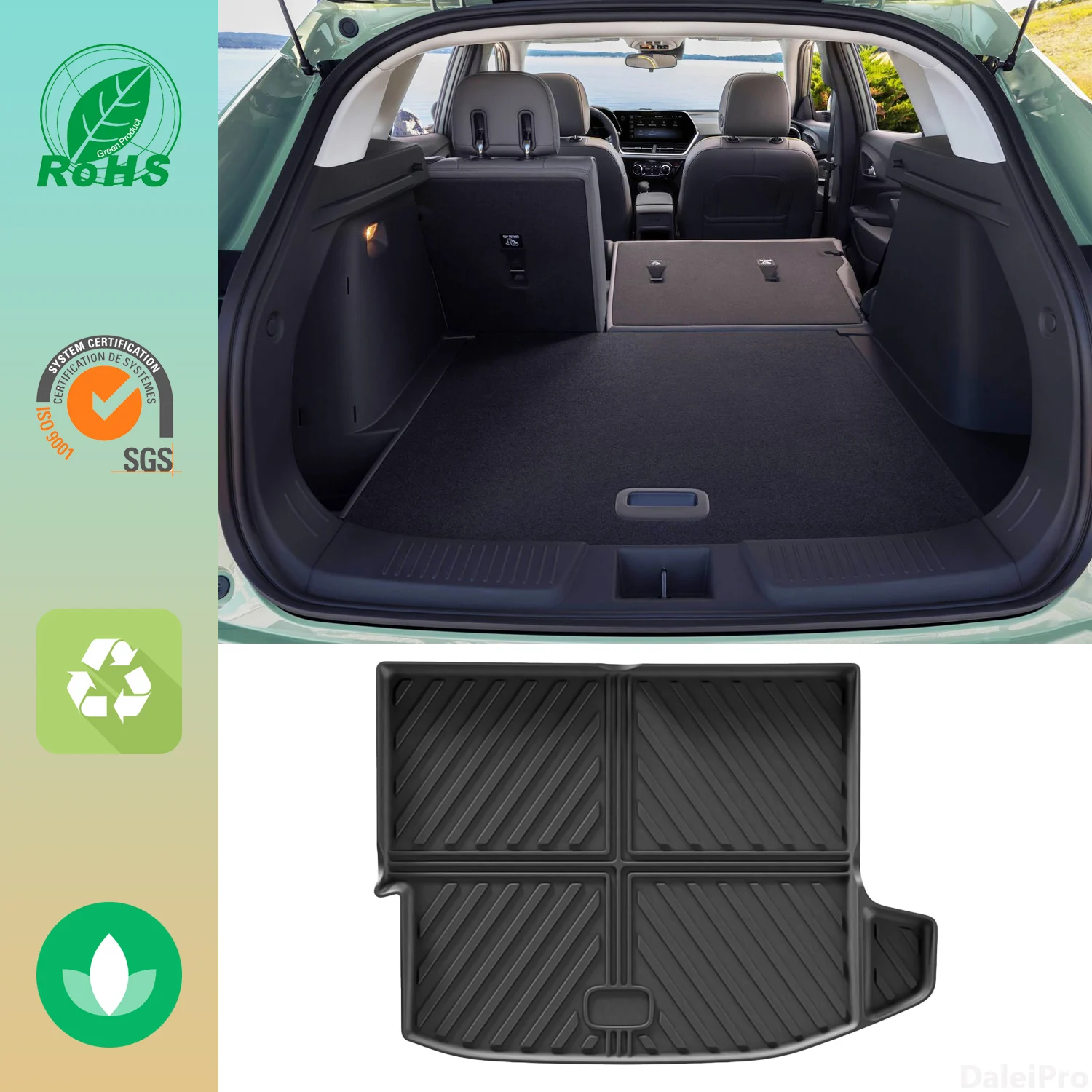 For Chevy Trax 2024 2025 Car Rear Trunk Mats Back Mat Cargo Liner All Weather Waterproof Trunk Cover Accessories TPE 3D Mats