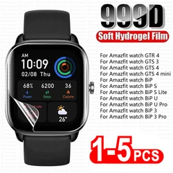 Xiaomi Amazfit BiP S Lite Bip U Pro bip 3 용 하이드로 겔 필름, Huami Amazfit GTR GTS 3 4 미니 보호 필름 용 화면 보호기