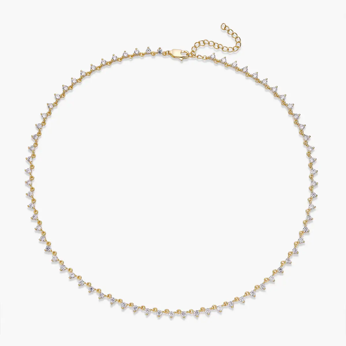 2023 New Arrived Luxury Fashion Women Jewelry 5A Cubic Zirconia CZ Prong Set Tennis Chain Choker Necklace