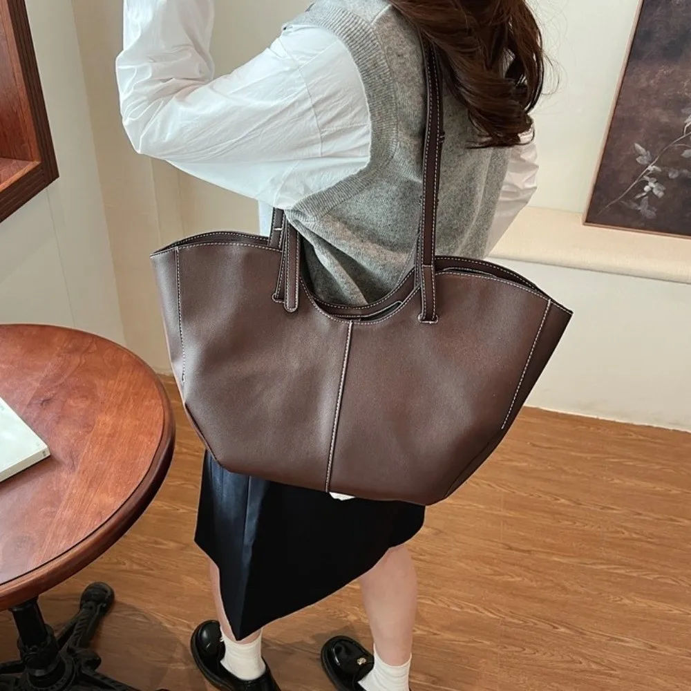 

Модная большая сумка через плечо, вместительная сумка-пельмень из искусственной кожи, деловая однотонная сумка-тоут, сумка для ношения под мышкой, праздничная сумка