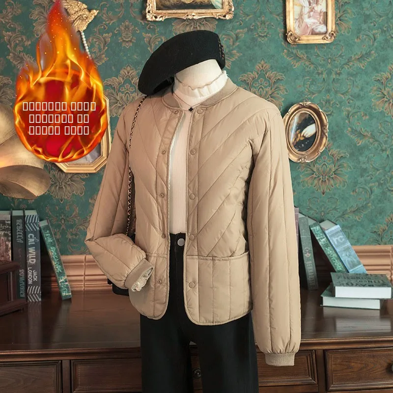 

Thiened Fce Warm Cotton Jaet Women's Commute Sle Slim Fit Home Wear Medical Stf Extra Layer for Working Mothers