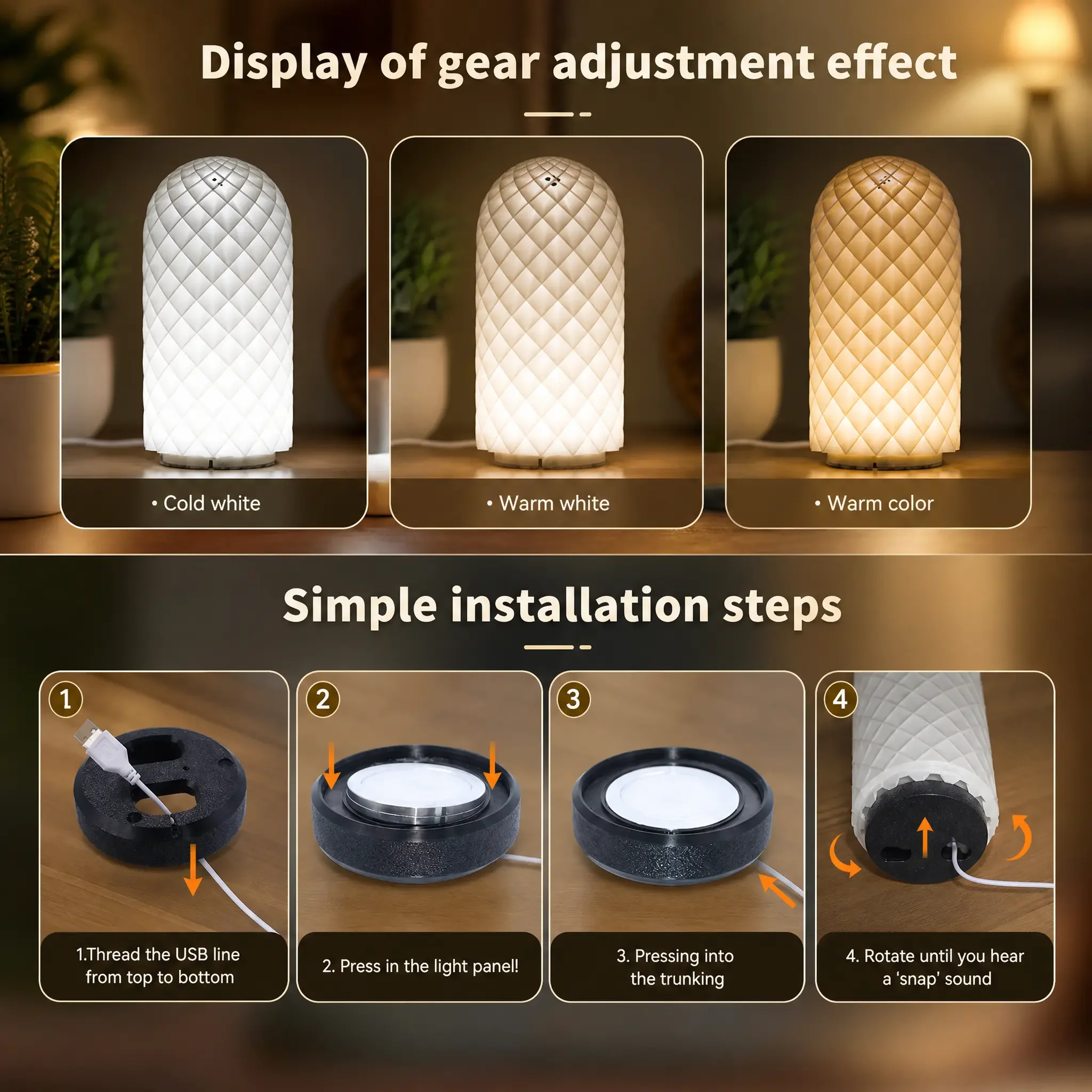 Zestaw regulowanego oświetlenia LED Bambu Lab, elementy oświetleniowe Bambulab, zestaw oświetleniowy 001, części oświetleniowe LED, model DIY, akcesoria do drukarek 3D — zdjęcie produktu 5