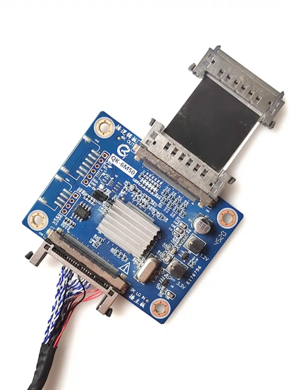 Imagem -02 - por um para Placa Adaptadora Lvds Qk6m50 2k a 4k 4k a Placa Adaptadora 2k 32 50 v