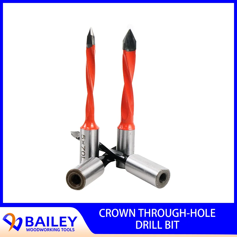 BAILEY 1PC 70mm Crown Through Hole Drill Bit European Type Woodworking Tool CNC Router Hole Making Tool