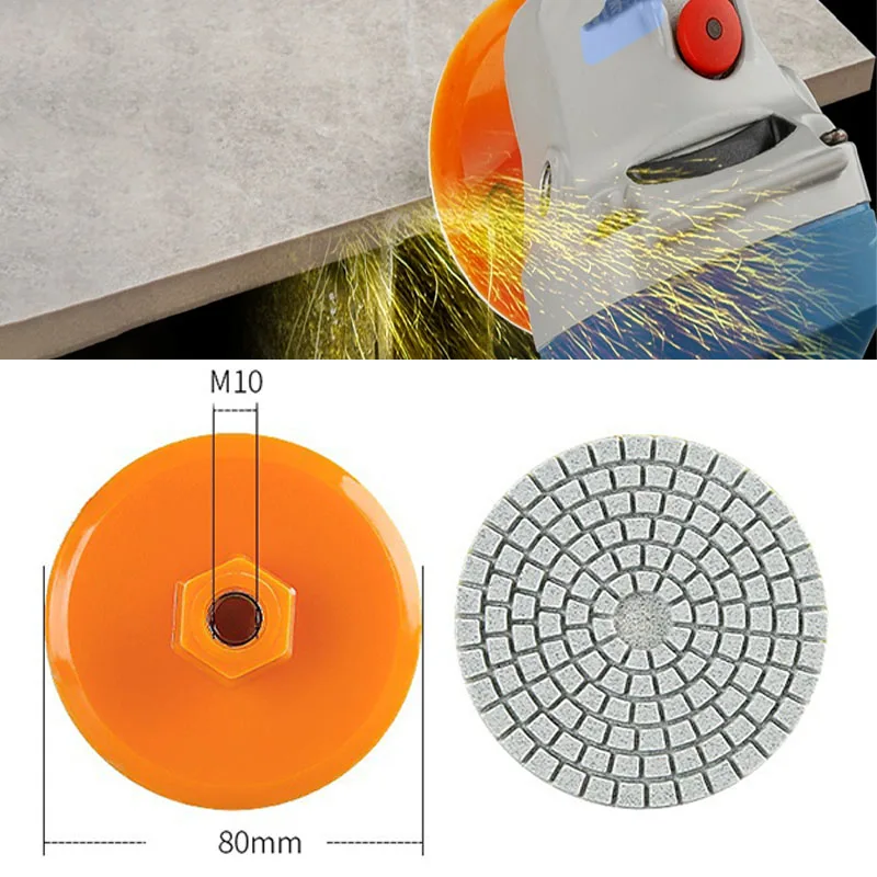 

80 мм керамическая плитка, полировальный диск, угловая шлифовальная машина, сухая полировка, мрамор, кварцевый камень, аксессуары для шлифовальных кромок