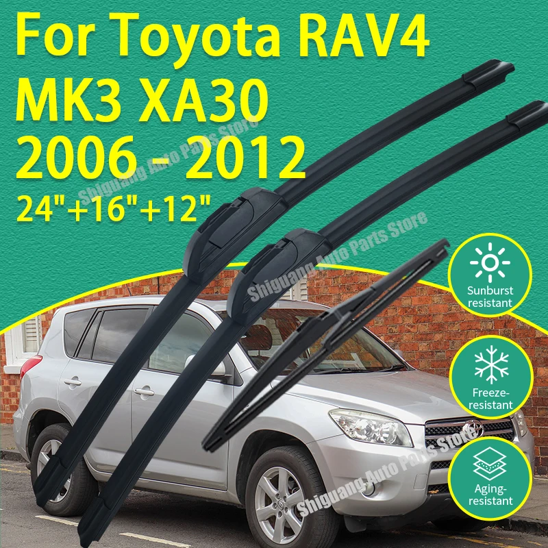 

Front Rear Silicone Coating Wipers for Toyota RAV4 MK3 XA30 2006 - 2012 Car Wiper Windshield Windscreen Blades Accessories 2011