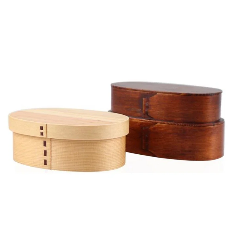 Japanese Wooden Lunch Box Picnic Bento Box For Kids Dinnerware Set Insulation Bag Chopsticks Fork Spoon Food Storage Container