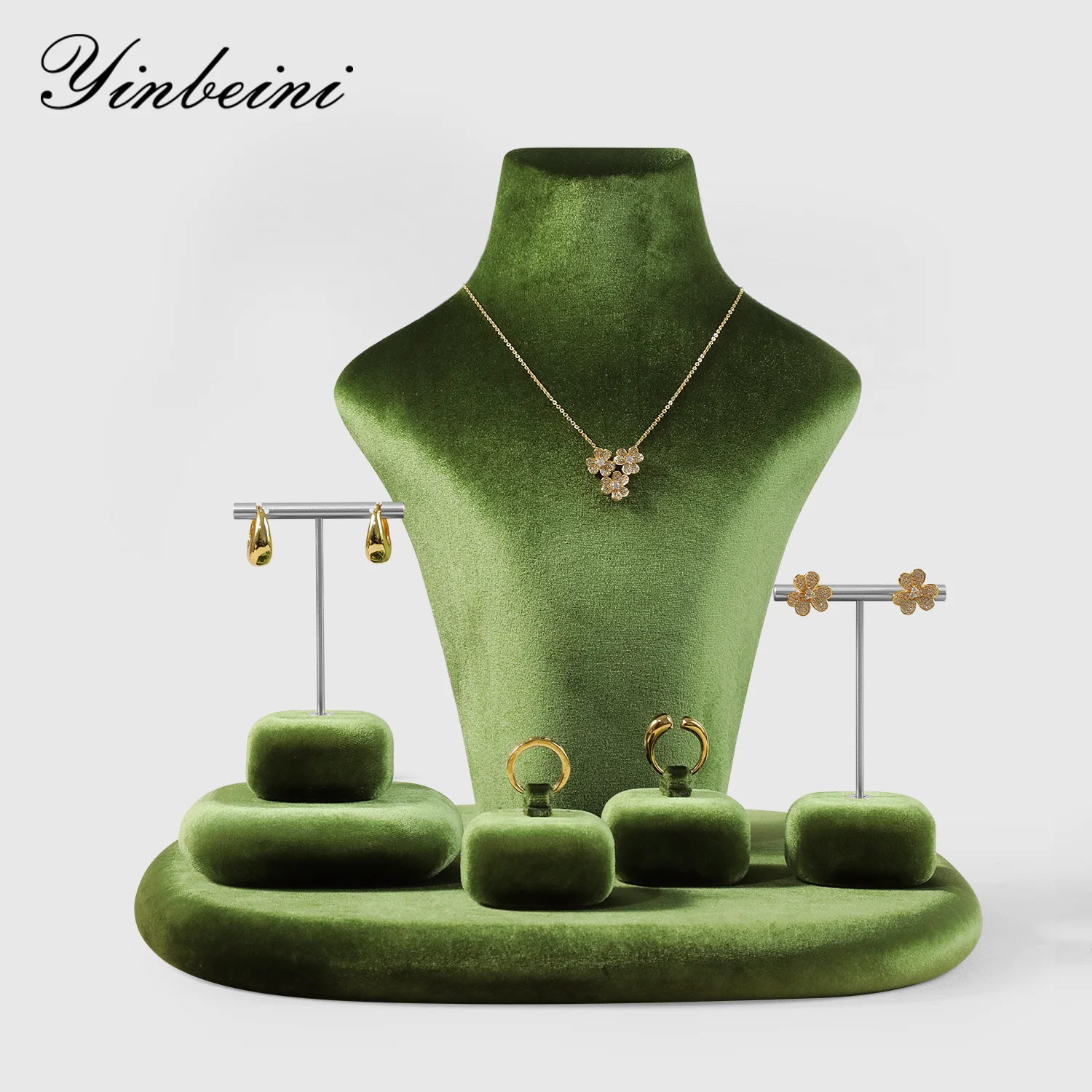 

Yinbeini Velvet High-End Necklace Display Stand Jewelry Storage Stand Necklace Rack RB015