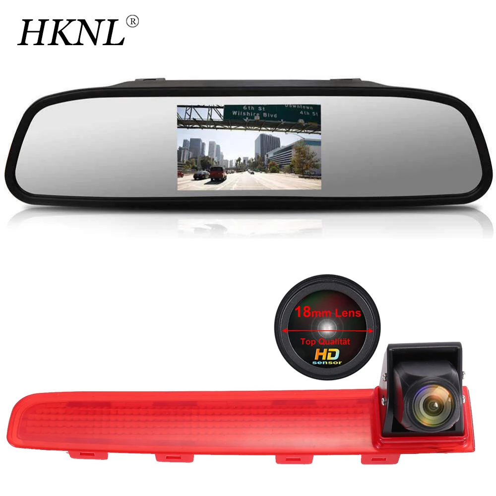 HKNL HD Lens CCD Car Rear View reverse Camera+Mirror For VW T5 Multivan T6 Caravelle Bremsleuchte SKU MPV Bus Brake Light vans