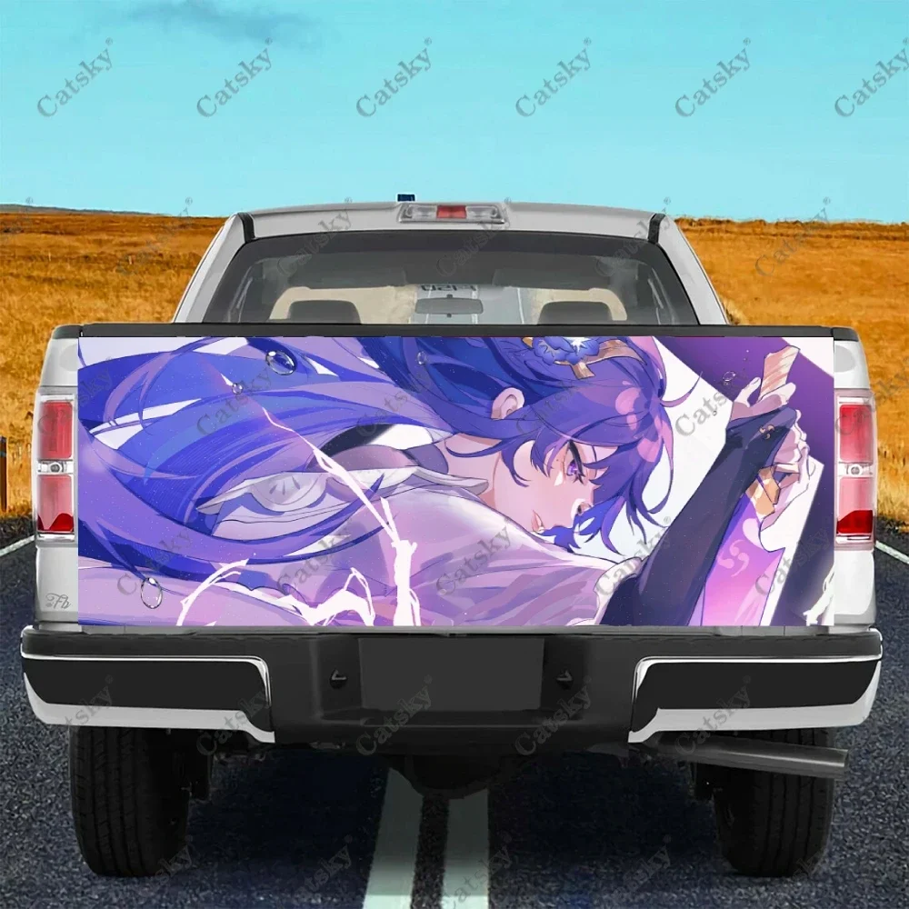 

Genshin Impact Raiden Shogun Car Tail Trunk Protect Vinly Wrap Sticker Decal Car Hood Decoration Sticker for SUV Off-road Pickup