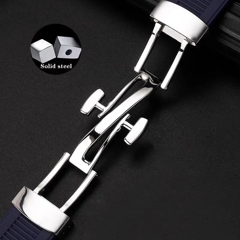 For Patek Philippe Nautilus Watch Strap 5711/5712/5726 Special Concave Interface Waterproof Silicone Watch Accessories band 25mm