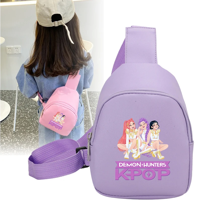 KPop شيطان الصيادين حقيبة كتف الموضة أنيمي الكرتون حقيبة كروسبودي Kawaii المحمولة المدمجة تخزين أكياس هدايا عيد الميلاد