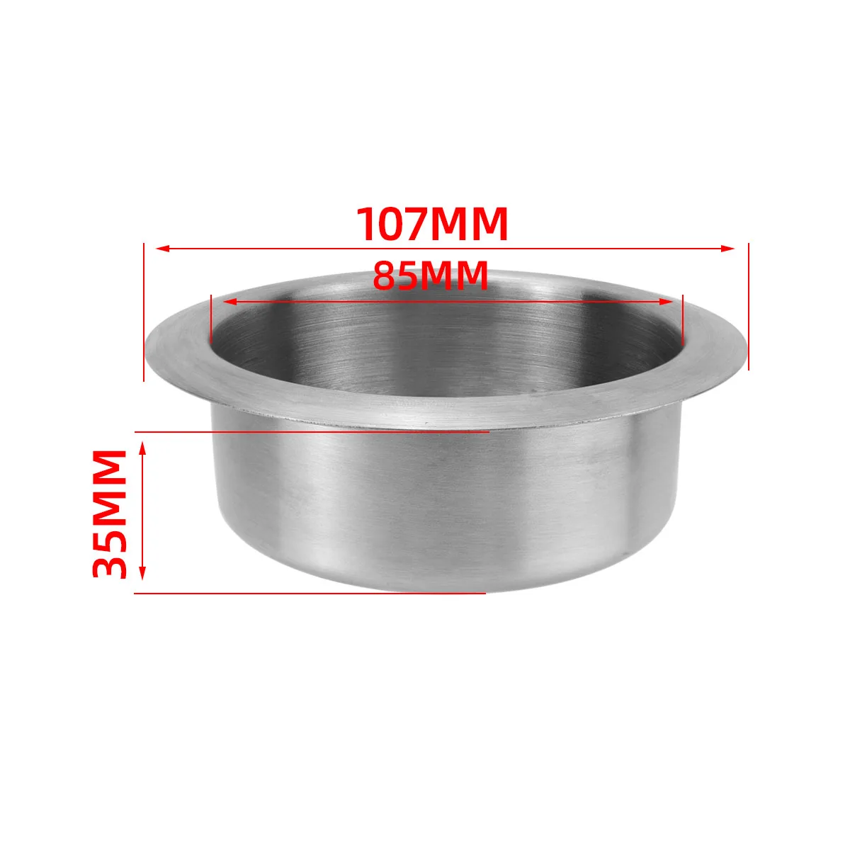 Car Recessed Cup - Stainless Steel Recessed Drop in Plastic Cup Drink Can Holder with Drain for Boat Car Marine Rv