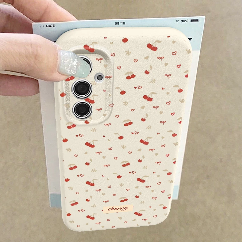 Little Cherry Handyhülle für Samsung Galaxy A17 A56 A16 A36 A26 A55 A15 A54 A14 5G S25 Edge S24 FE S23 S22 Ultra Plus Soft Cover