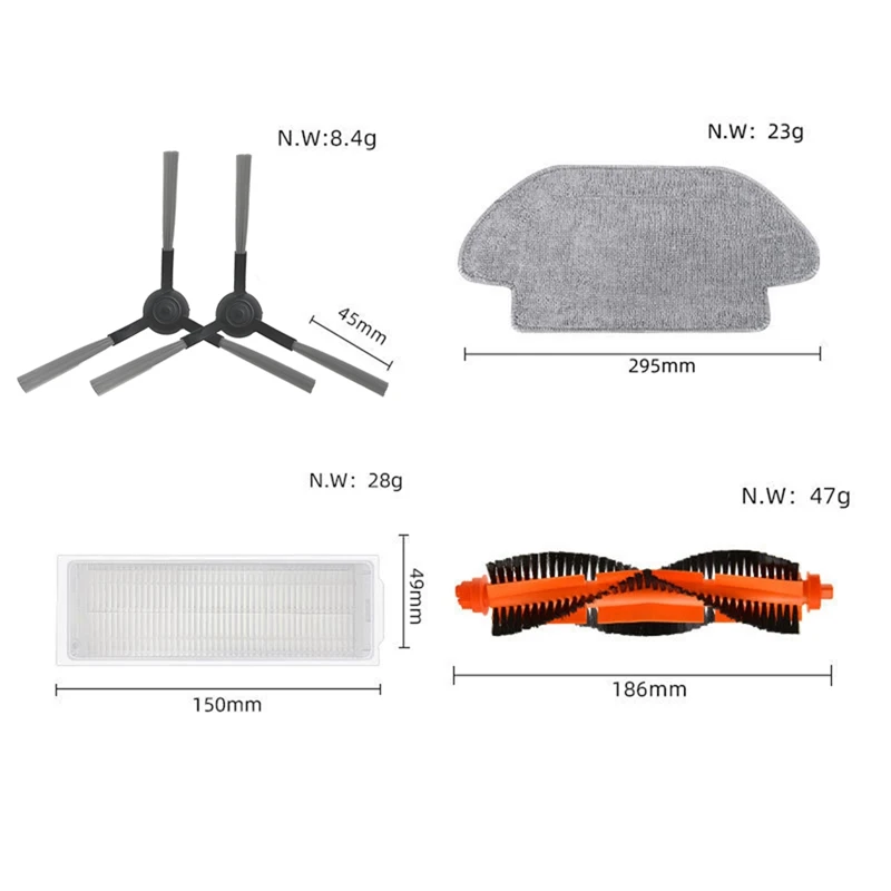 Xiaomi-ロボット掃除機2s,xmstjqr2s,スペアパーツ,交換用アクセサリー,ブラシフィルター