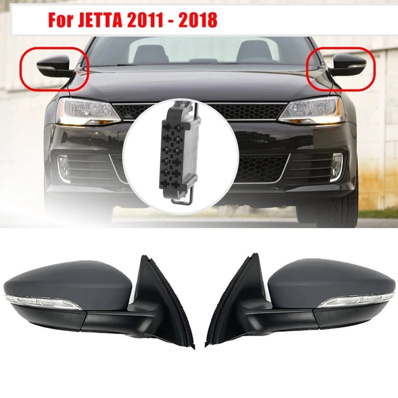 

Rear View Mirror Assembly Power Glass Heated Turn Signal 6 Wires For JETTA 2011 - 2018