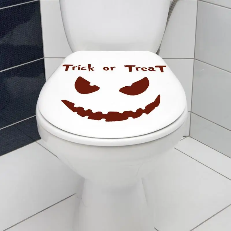 Decorazione del coperchio del WC Decalcomanie per WC impermeabili gotiche 2x Decalcomanie per copriwater rimovibili Adesivi per WC tagliabili per il bagno
