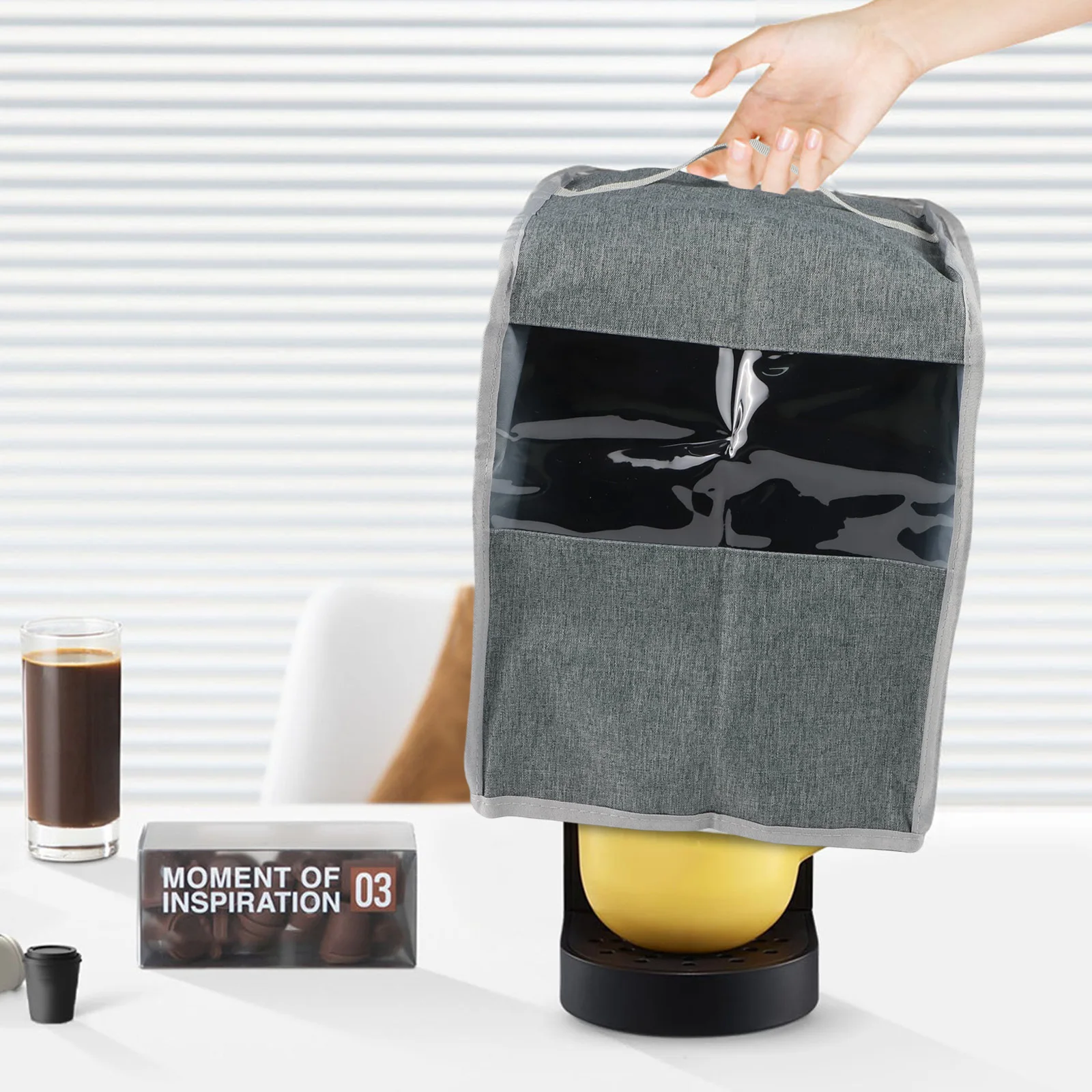 

Coffee Maker Protection Cover Reliable Dust Shield for Appliances Convenient Design for Organized Kitchen Spaces