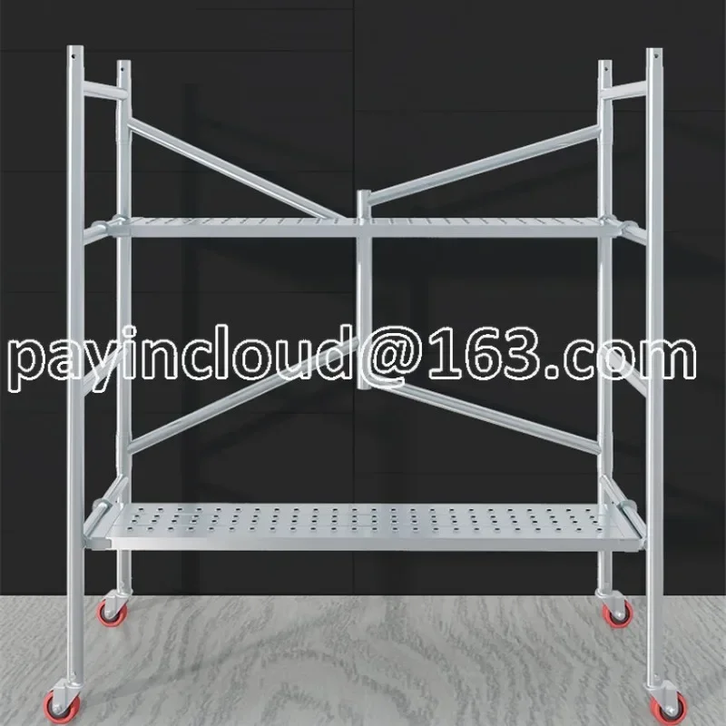 Small Movable Shelf Scraping Putty Stirrup Movable Folding Scaffold Aluminum Scaffolding Ladders Construction Engineering Ladder