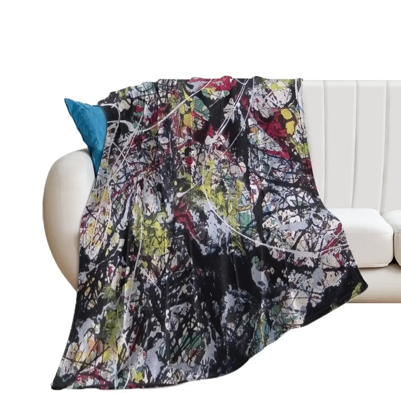 J.Pollock style art digitally vectorised Throw Blanket manga Moving Loose Blankets