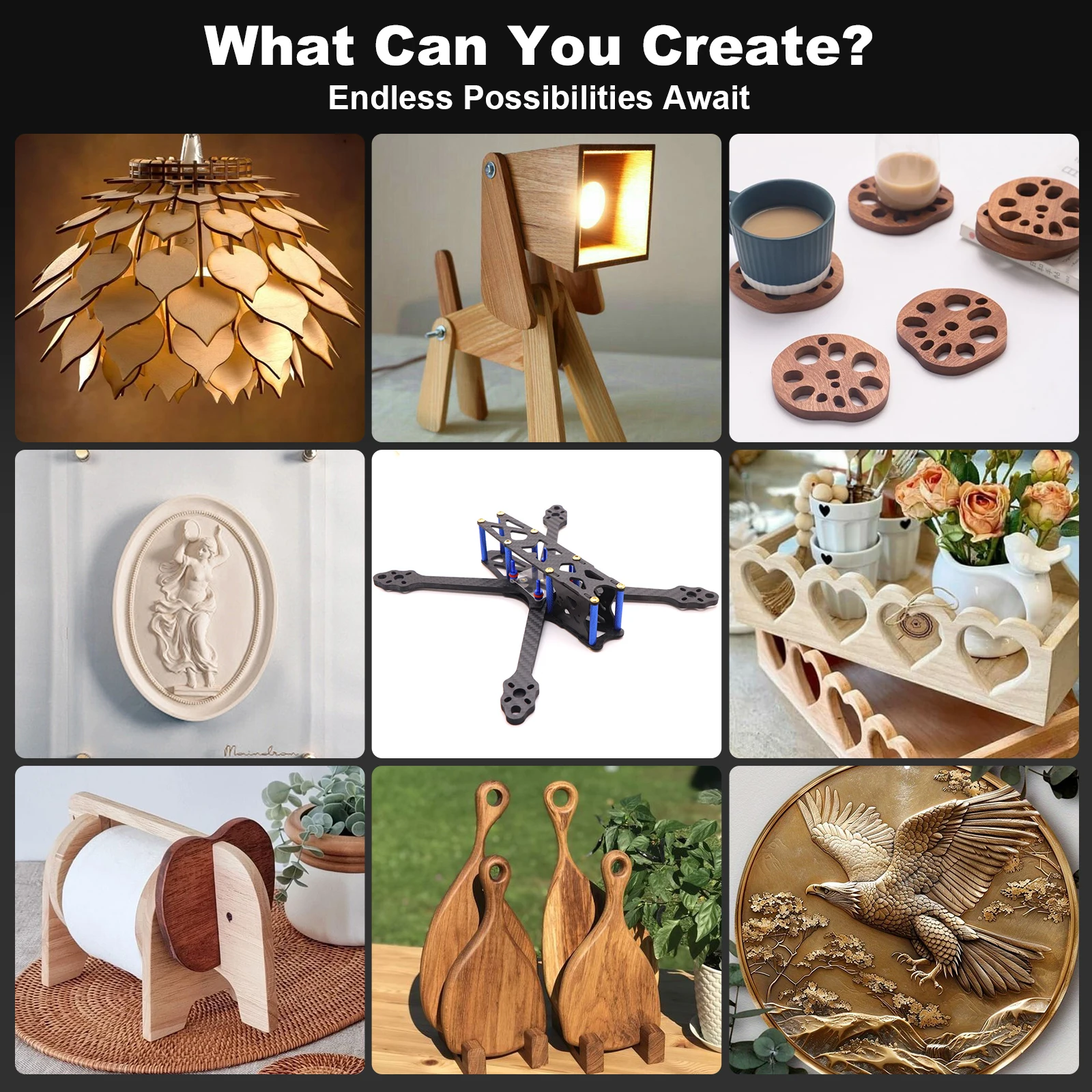 Twotrees TTC6050 CNC Router Machine Wood Carving Turning Machine 600x500x100mm Atc Service Router Motor Bearing Core