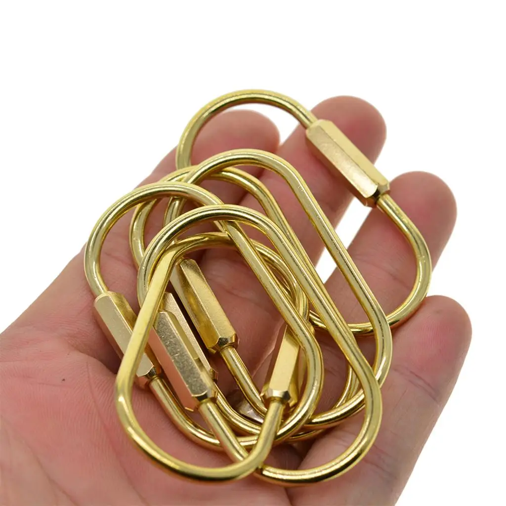 Screw Lock Key Chain Durable Brass Keyring Ring Accessories for Jewelry Making and Key Holders
