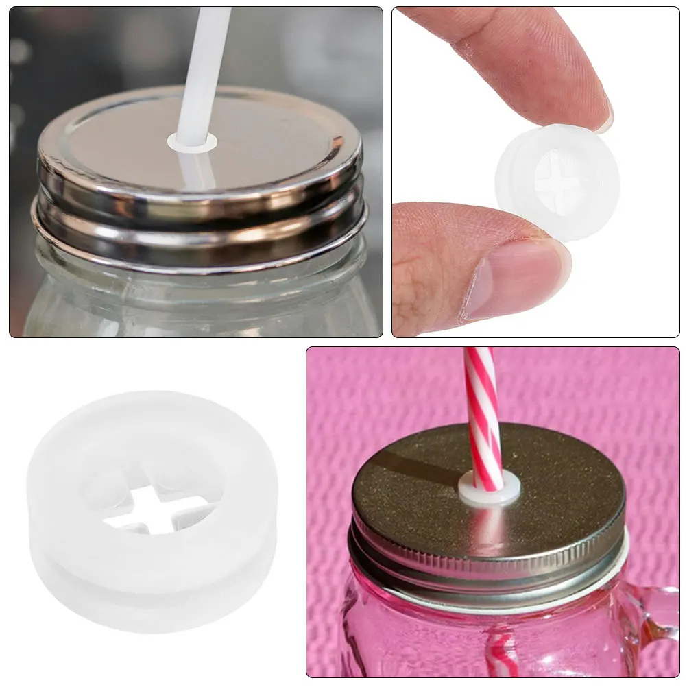 

12 шт. силиконовые заглушки для соломинки, многоразовая пробка с защитой от разливов для крышки банки, деревянная крышка, уплотнительная заглушка для соломинки для напитков, заглушка для крышек банок